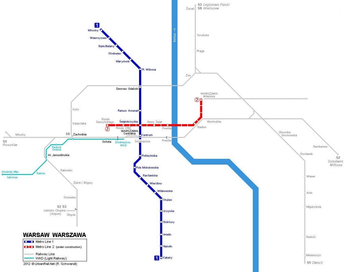 Karte metro Warschau