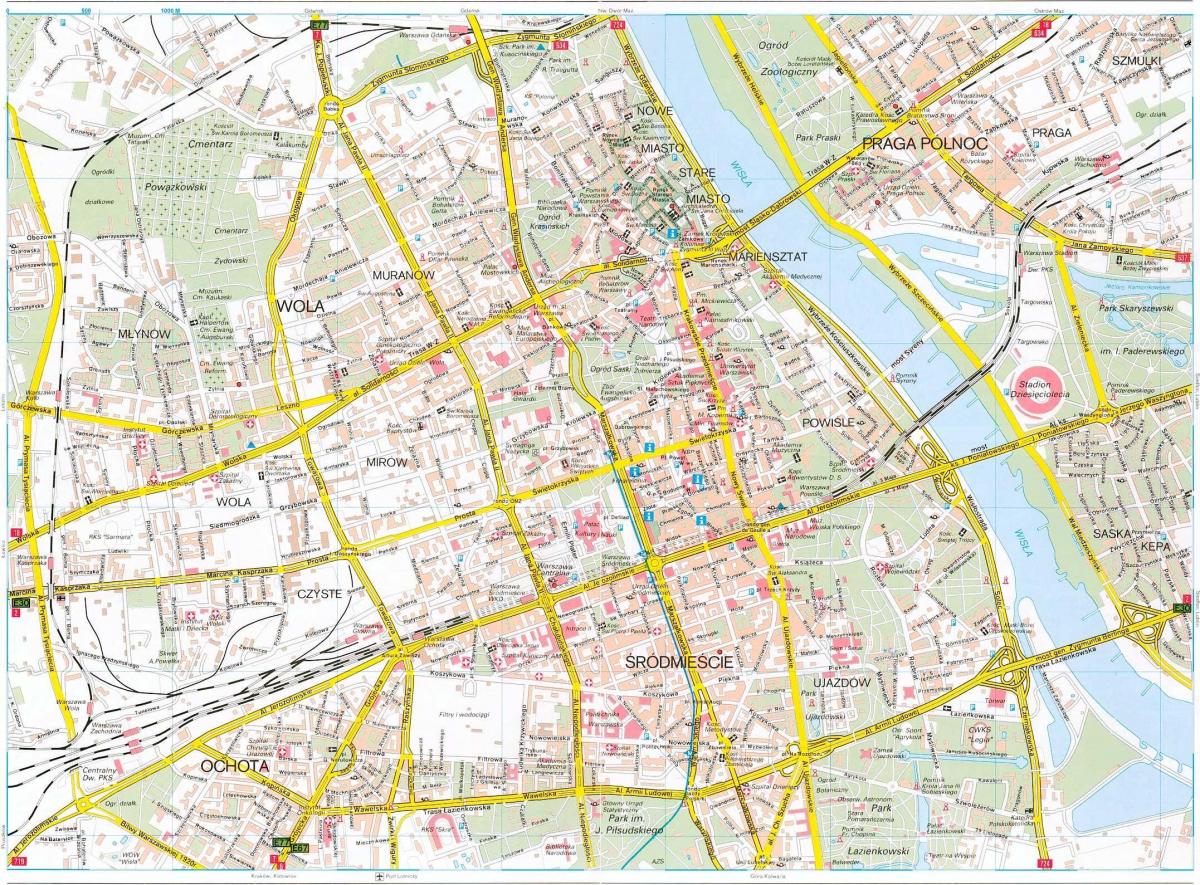 Warschau, Polen-map