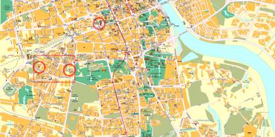 Straßenkarte von Warschau Stadtzentrum