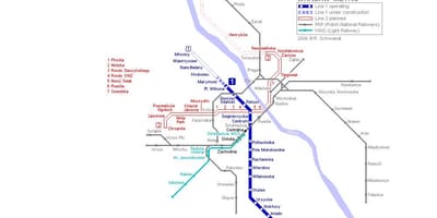 Warschau U-Bahn-Karte